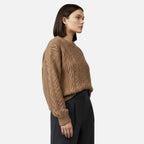 Women'S Slight-Stretch Knitted Cabled Sweater