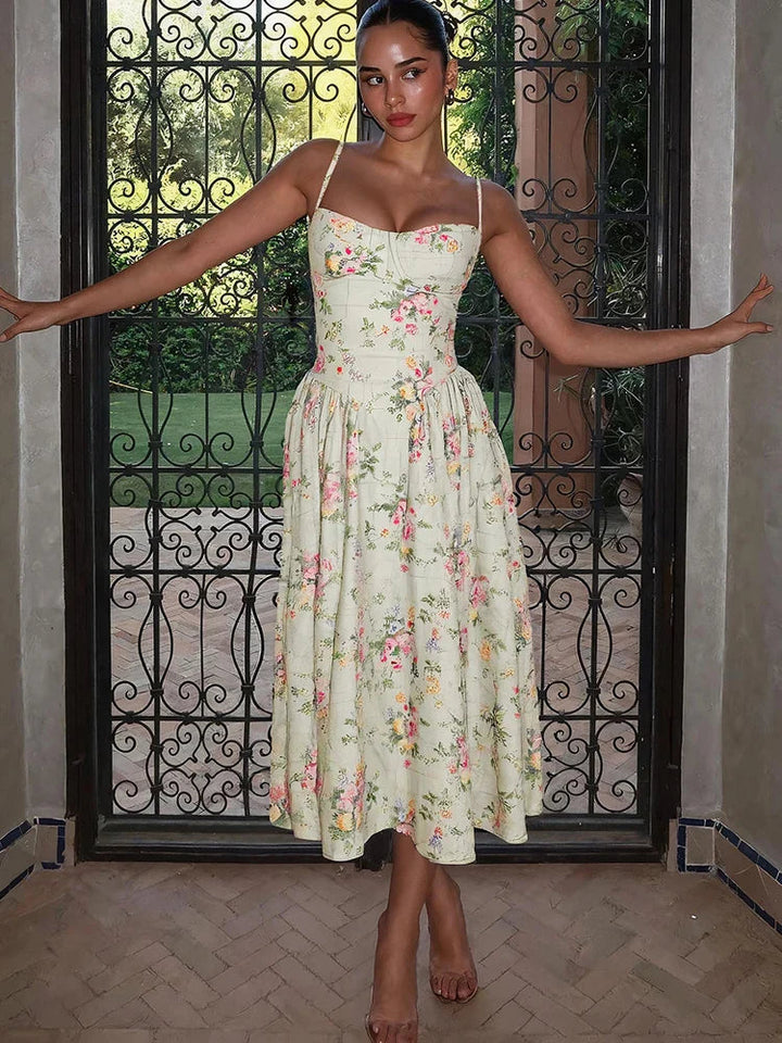 Floral Strap Midi Dress