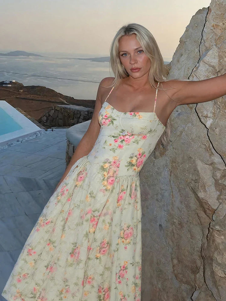 Floral Strap Midi Dress