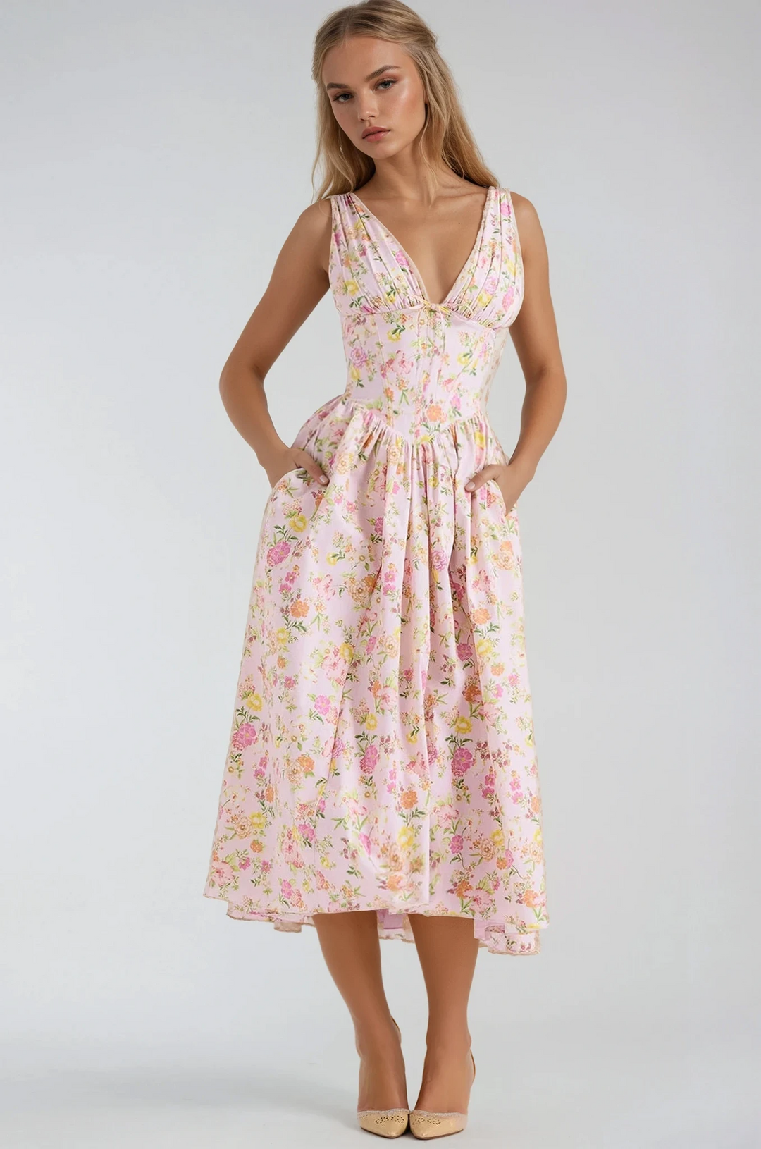 Elegancka letnia sukienka midi