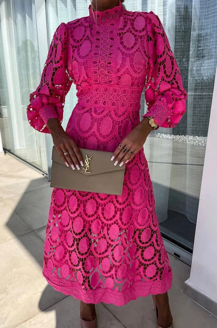 Elegant Lace Midi Dress