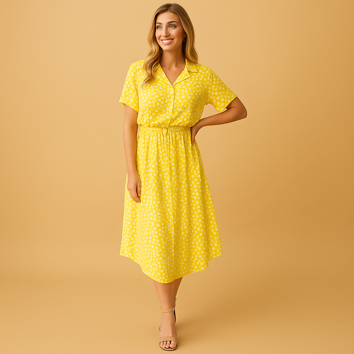 Vestidos de verano versátiles para mujer, midi, línea A, frescos, con escote en V