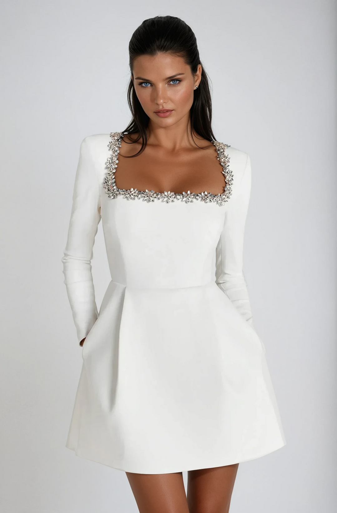 Sophisticated Occasion Mini Dress with Elegant Drape