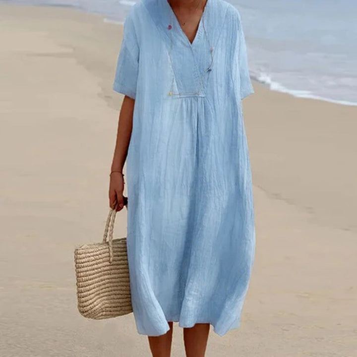 Vestido de verano midi playero para ocasiones, corte holgado para mujer