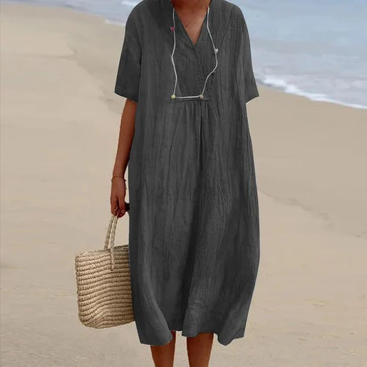 Vestido de verano midi playero para ocasiones, corte holgado para mujer
