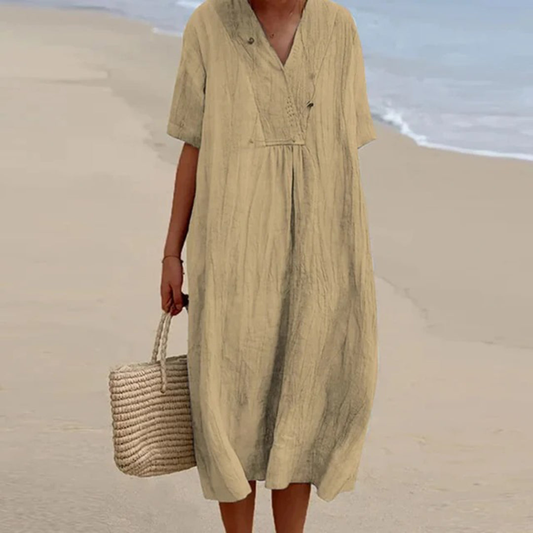 Vestido de verano midi playero para ocasiones, corte holgado para mujer