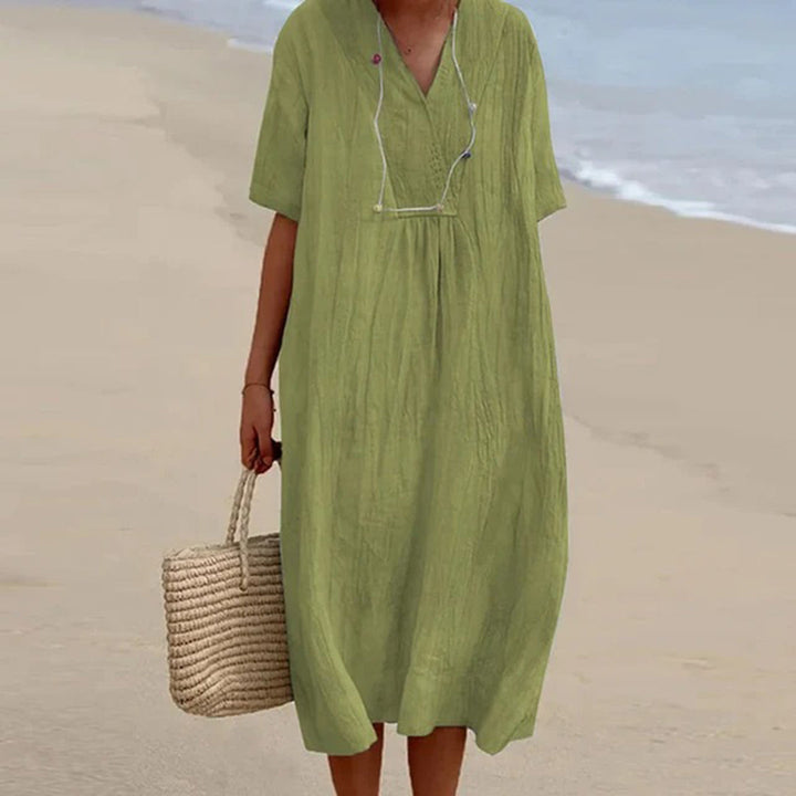 Vestido de verano midi playero para ocasiones, corte holgado para mujer