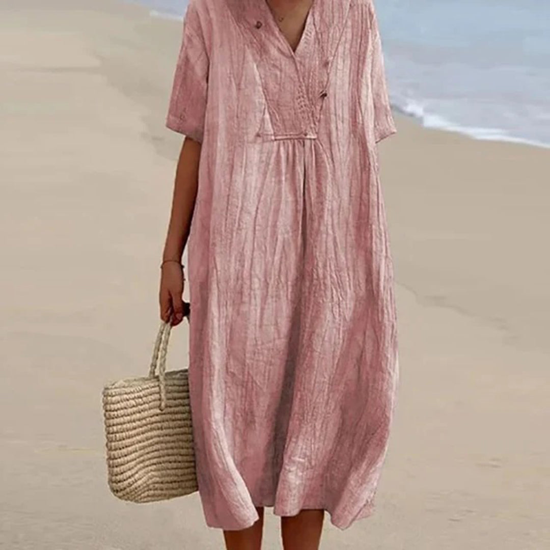 Vestido de verano midi playero para ocasiones, corte holgado para mujer