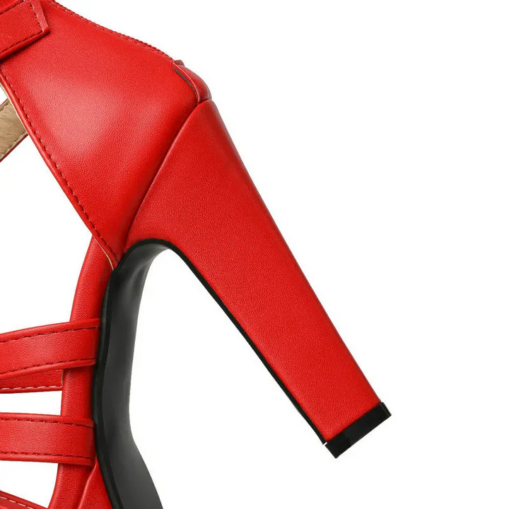 Wide-Fit Leather Platform Sandals