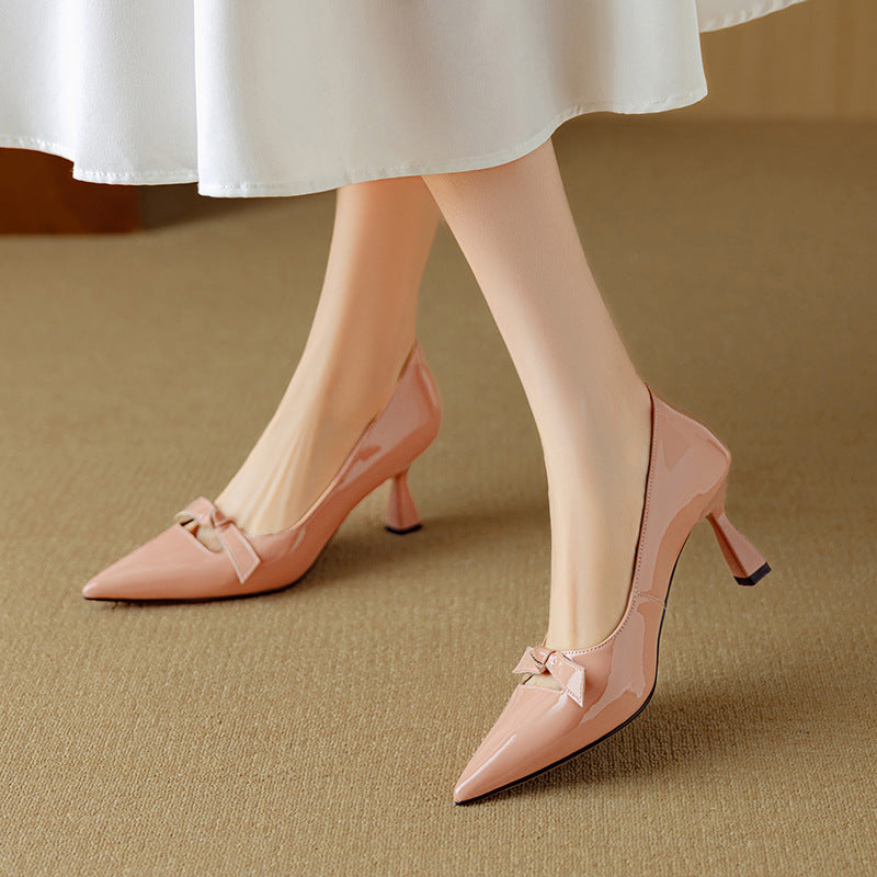 Bow Detail Kitten Heel Pumps