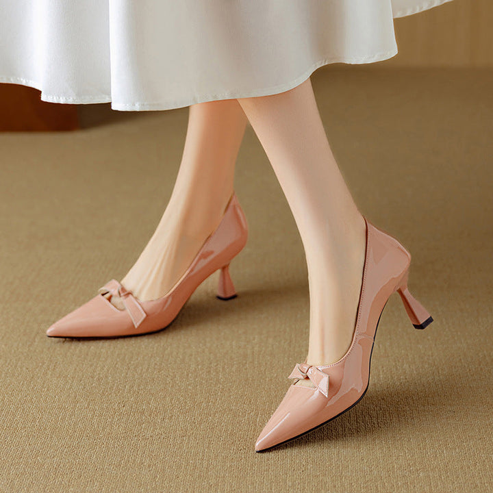 Bow Detail Kitten Heel Pumps
