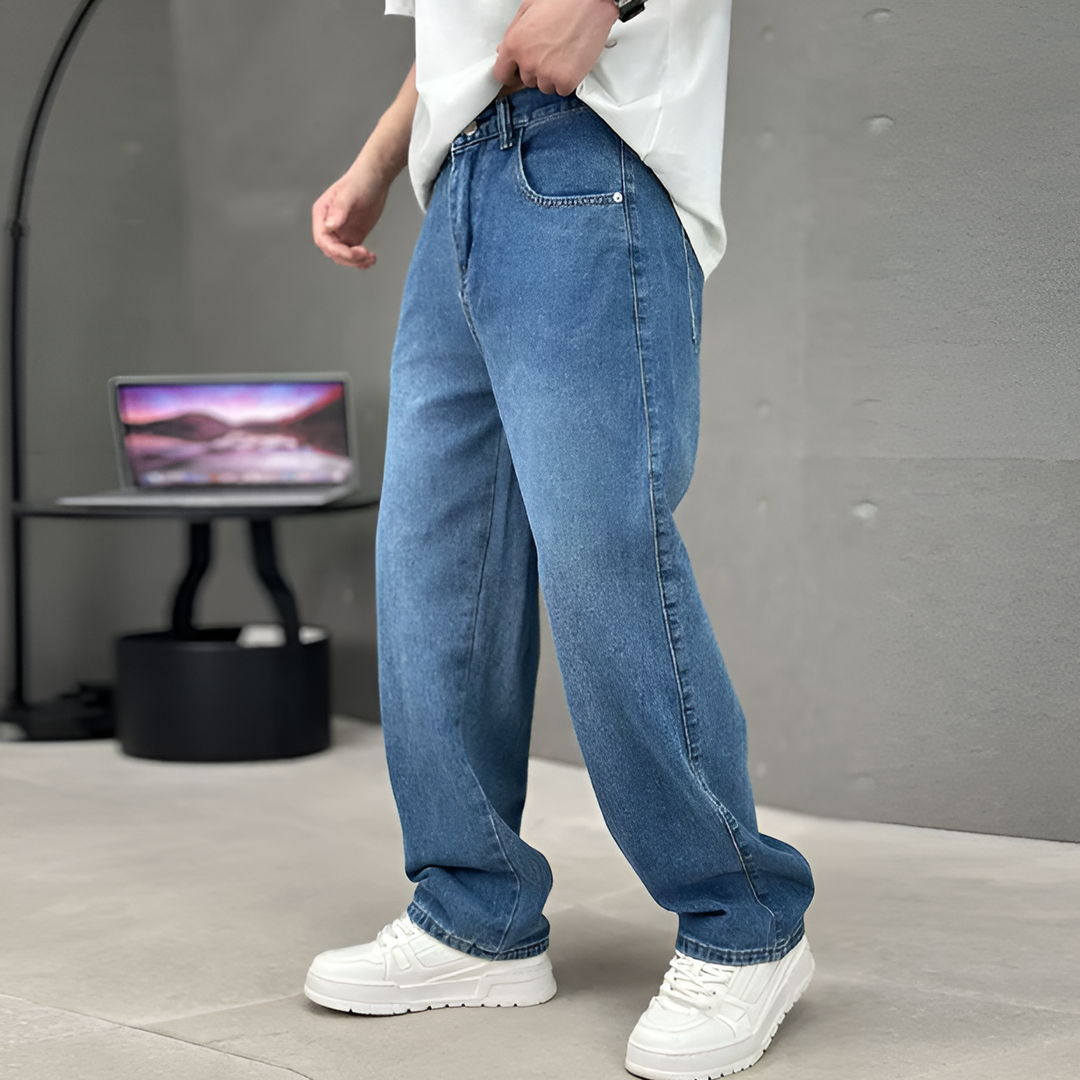 Modern Versatile Pocket Straight Leg Jeans for Men