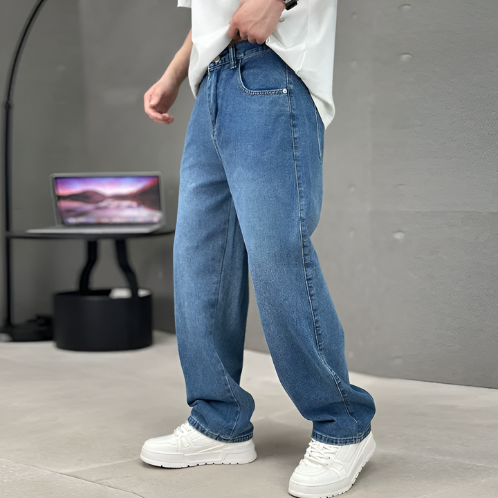 Modern Versatile Pocket Straight Leg Jeans for Men