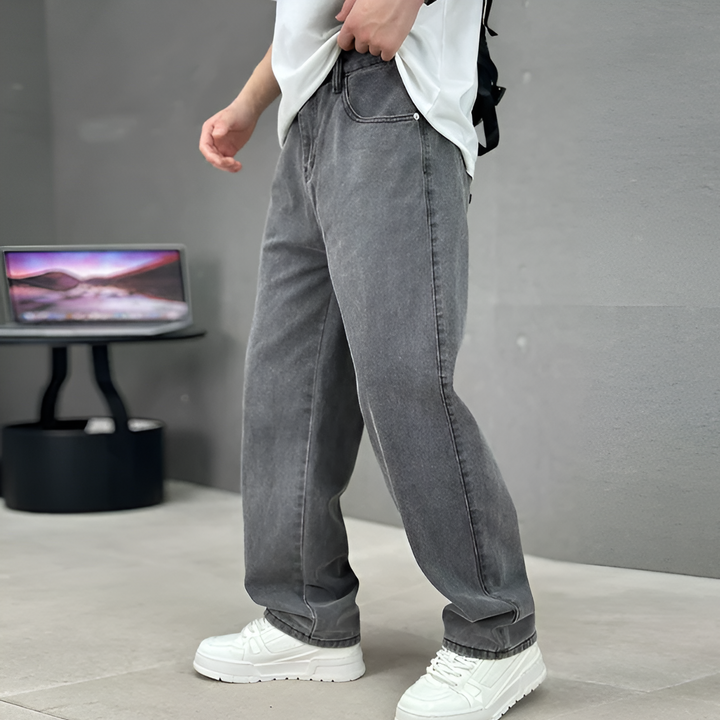 Modern Versatile Pocket Straight Leg Jeans for Men