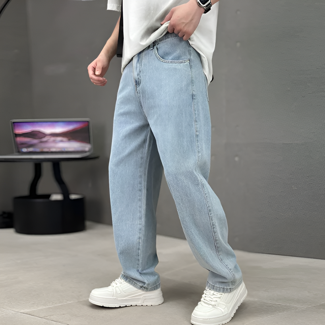 Modern Versatile Pocket Straight Leg Jeans for Men