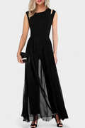 Nadia | Open-Shoulder Fluid Chiffon Jumpsuit