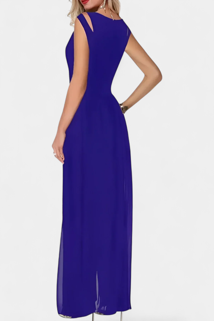 Nadia | Open-Shoulder Fluid Chiffon Jumpsuit