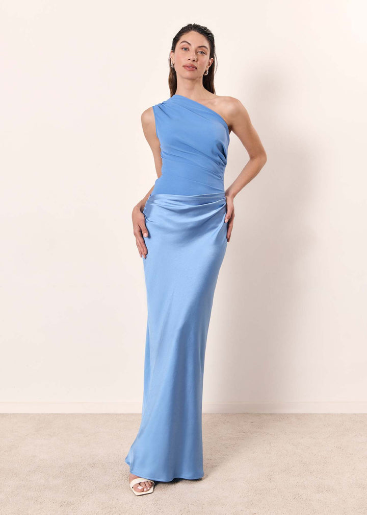 Abito da sera da festa nuziale alla moda monospalla chic da donna