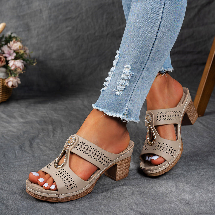 Orthopedic Rhinestone Flat Sandals