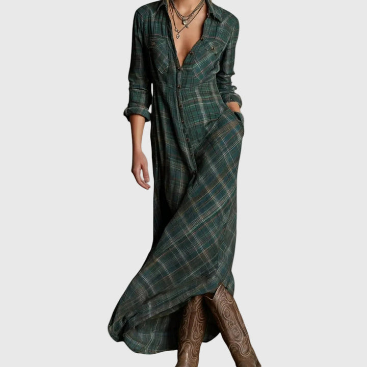 Elegancka sukienka maxi z drapowaniem