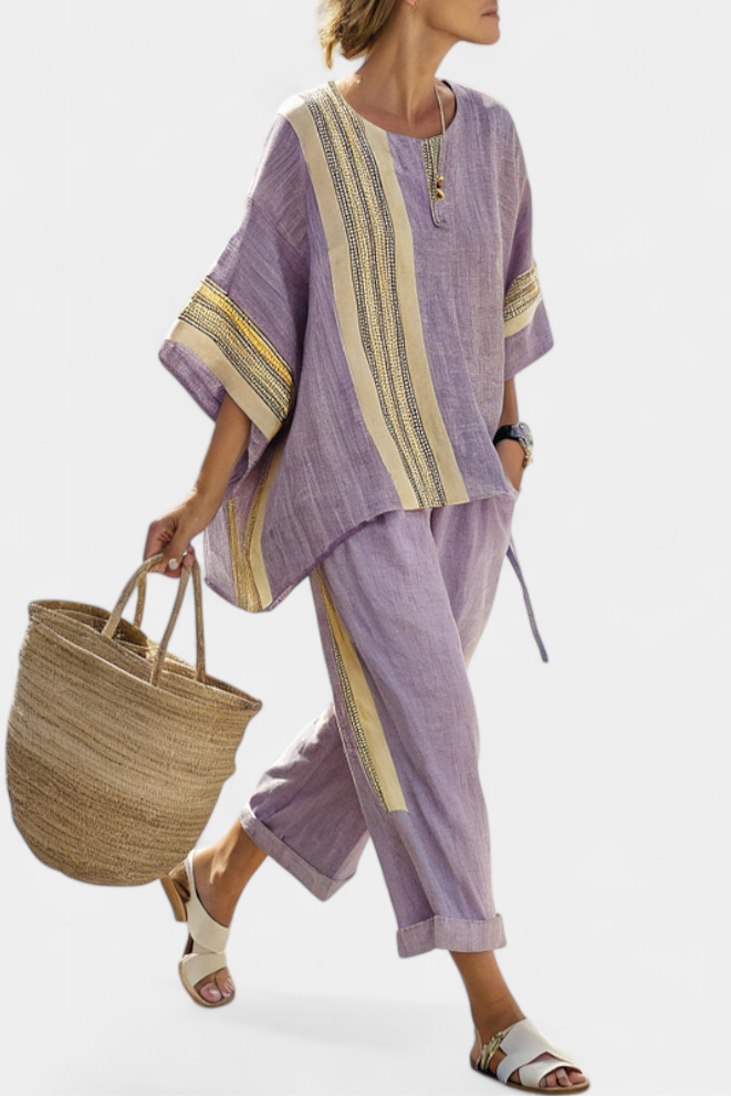 Conjunto de Blusa Oversize y Pantalones Cónicos
