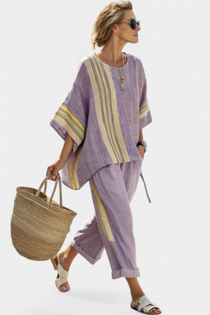 Conjunto de Blusa Oversize y Pantalones Cónicos
