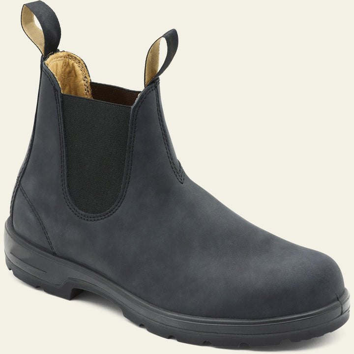 Men's Versatile Chelsea Ankle Pull-On Boots with Elastic Side Panels