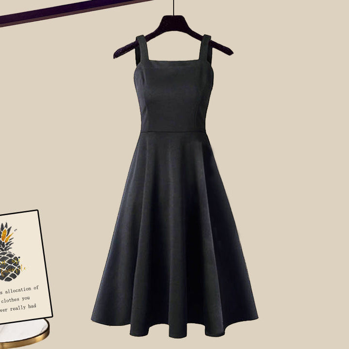 Conjunto de vestido de capas tejido
