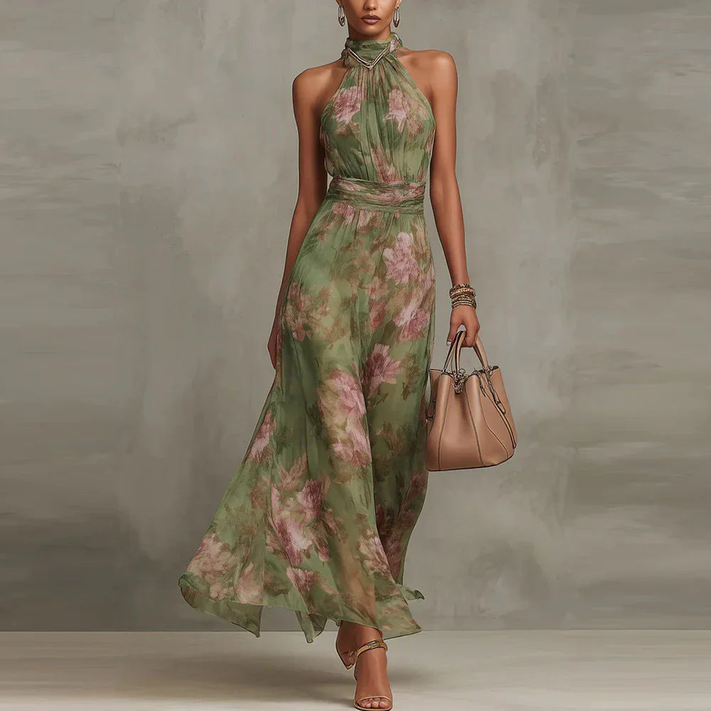 Floral Chiffon Maxi Dress