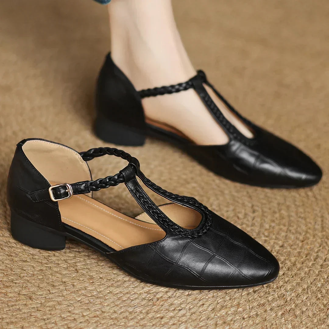 Zapatos planos Mary Jane de punta puntiaguda
