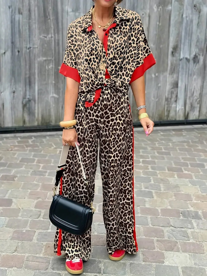 Conjunto Coordinado Fluido con Estampado de Leopardo