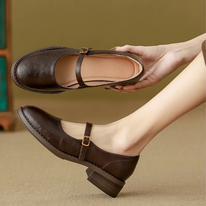 Zapatos Mary Jane con correa de cuero