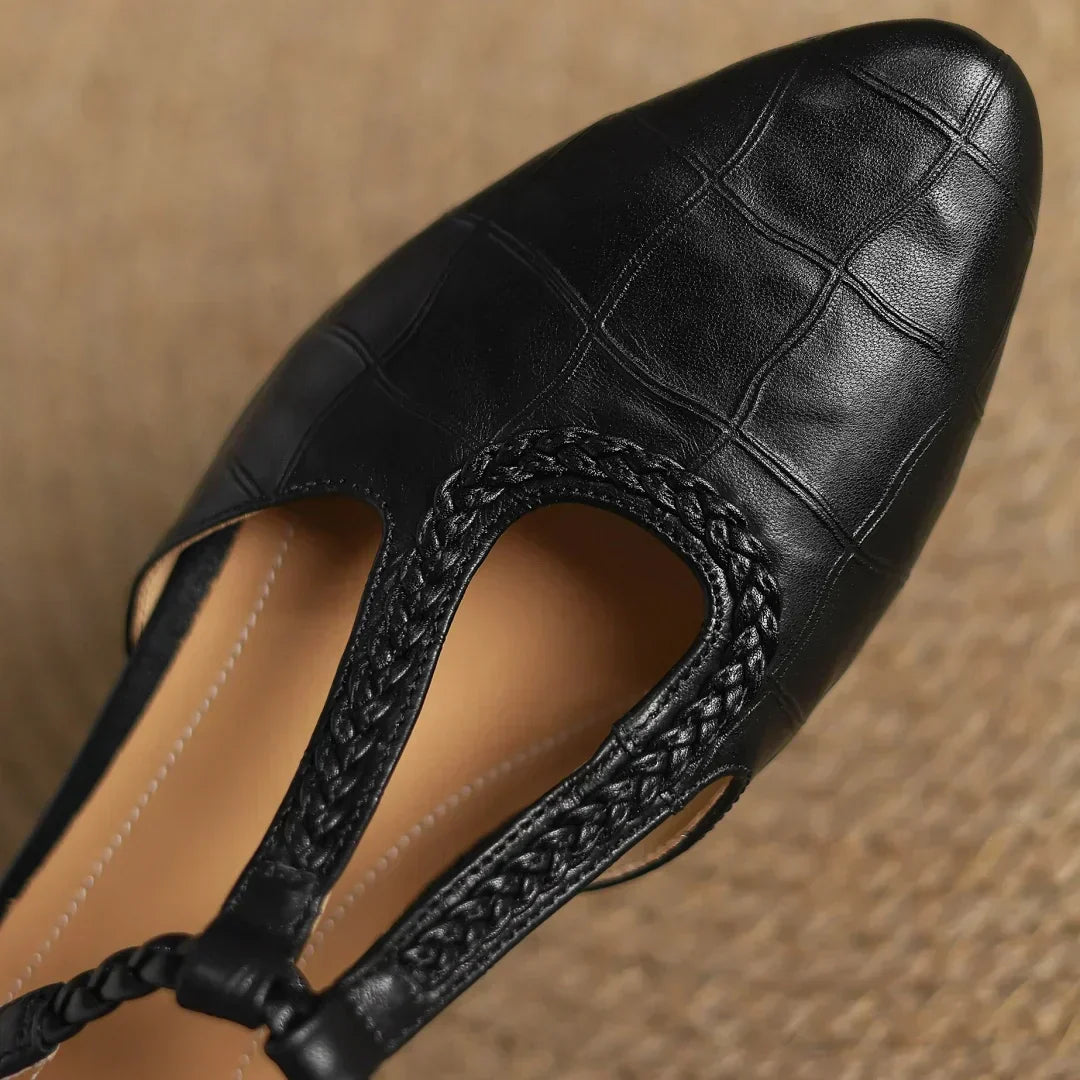 Zapatos planos Mary Jane de punta puntiaguda