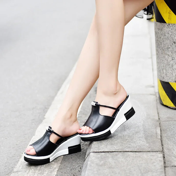 Sandalias ortopédicas de cuña plataforma para mujer