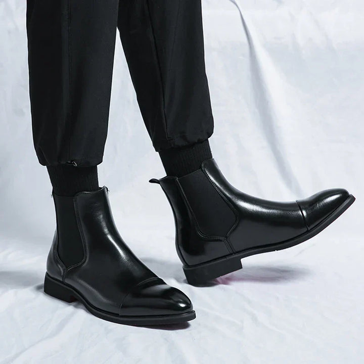 Men's Modern Pull-On Dress Chelsea Boots with Elasticated Sides