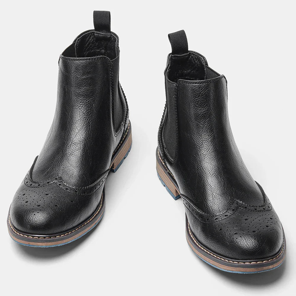 Botines Chelsea clásicos, elegantes y formales para negocios con suela duradera para hombre