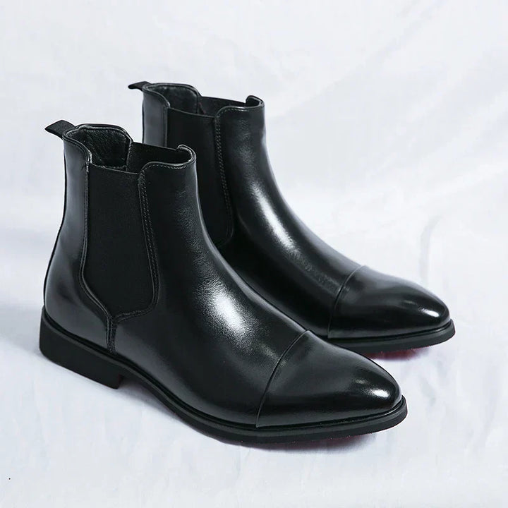 Men's Modern Pull-On Dress Chelsea Boots with Elasticated Sides