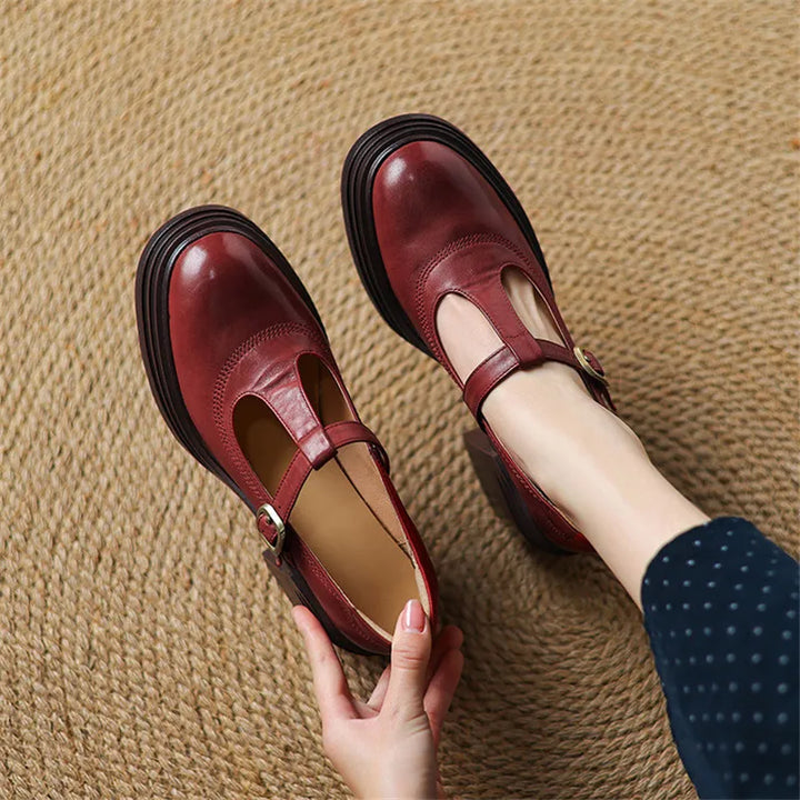 Chunky Mary Jane Heel Pumps