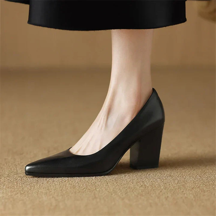 Tacones de trabajo sin cordones con punta puntiaguda