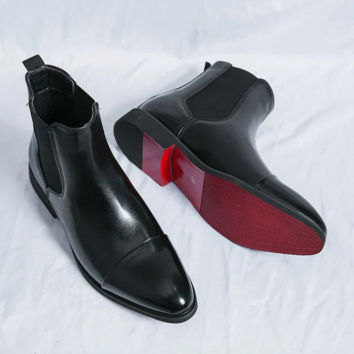 Men's Modern Pull-On Dress Chelsea Boots with Elasticated Sides