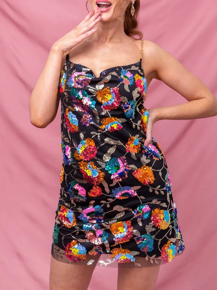 Vestido mini encantador de verano con estilo floral para fiestas para mujer