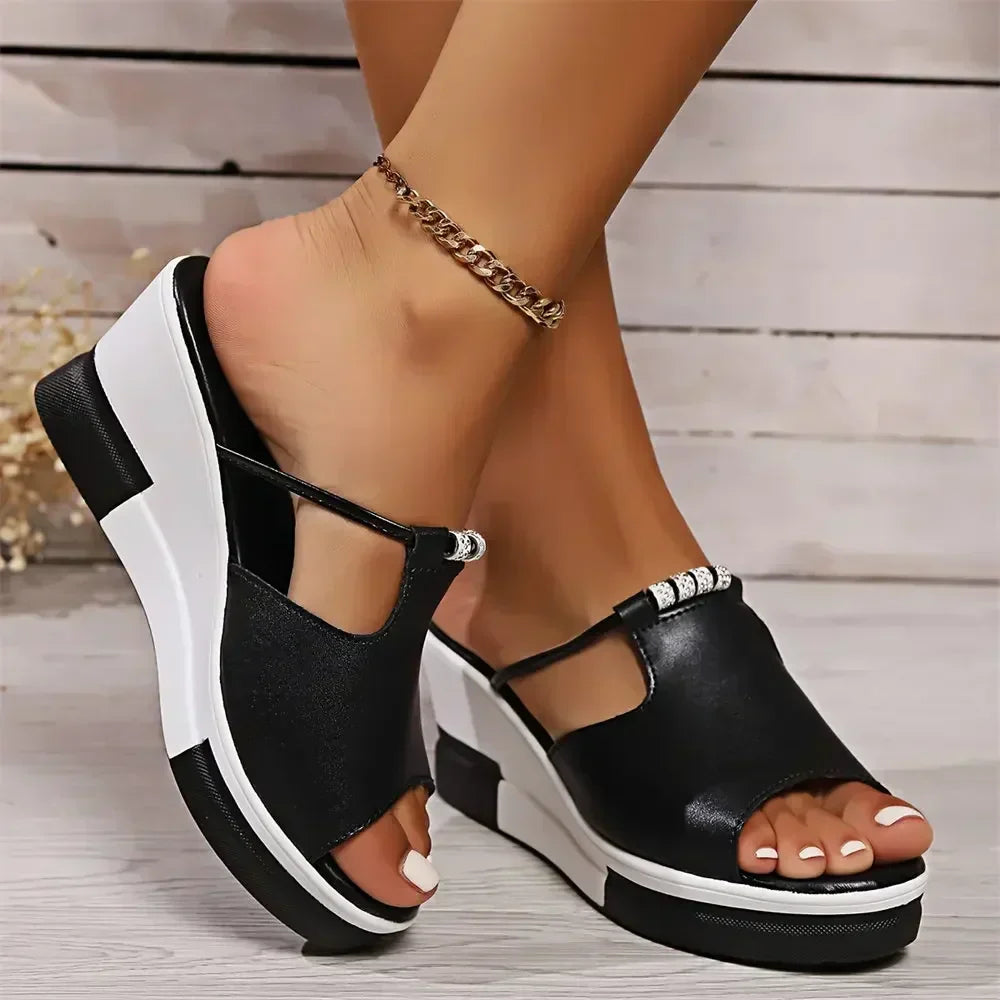 Sandalias ortopédicas de cuña plataforma para mujer