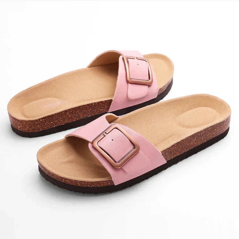 Sandalias con hebilla plana ajustable