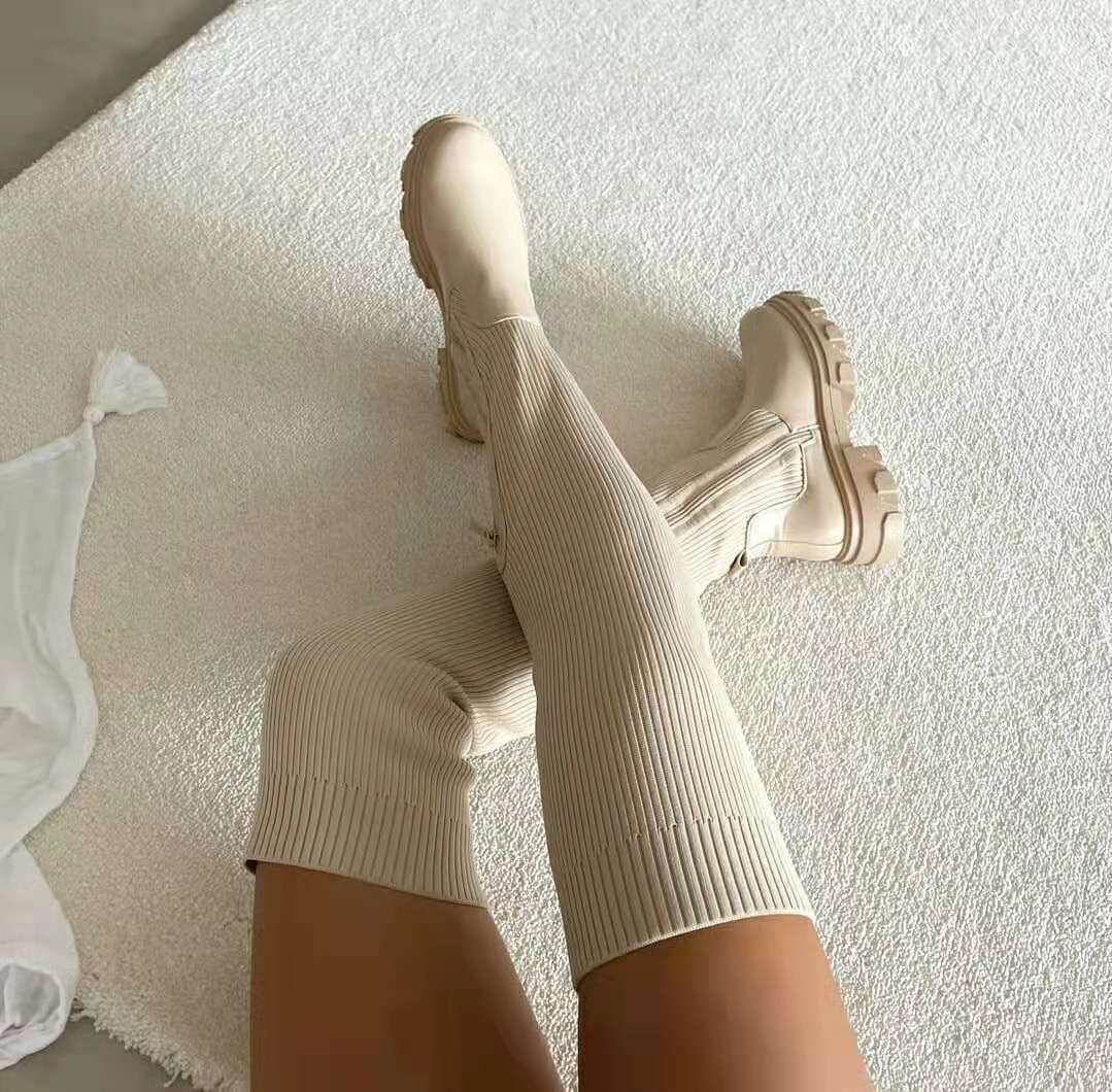 Modern Heeled Wedge Non-Slip Knee-High Boots for Women