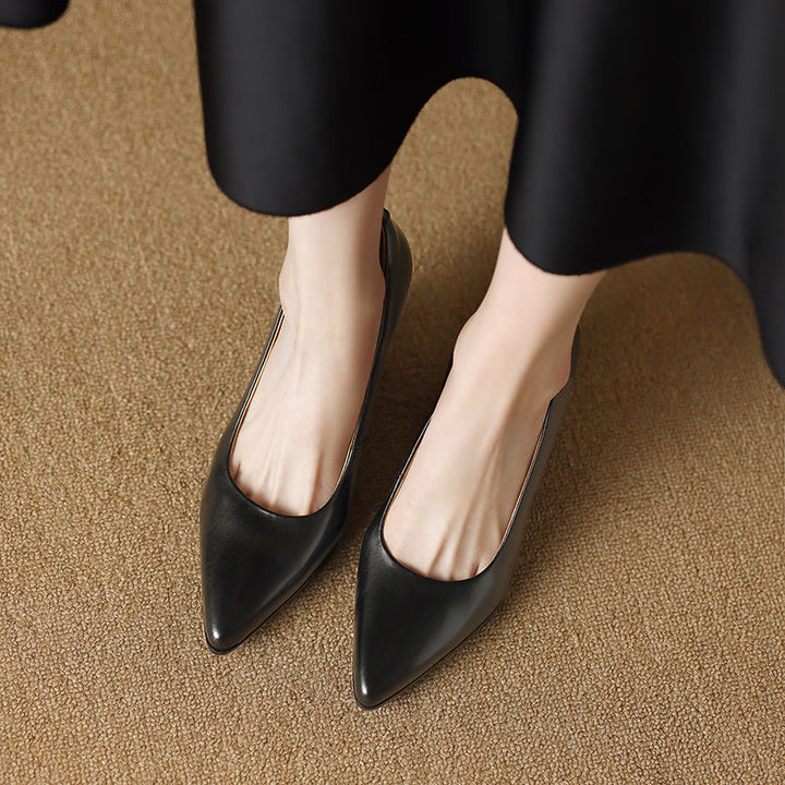 Tacones de trabajo sin cordones con punta puntiaguda