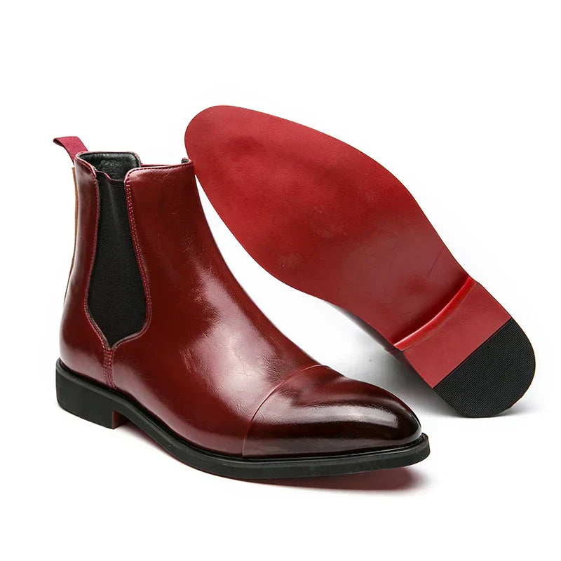 Men's Modern Pull-On Dress Chelsea Boots with Elasticated Sides
