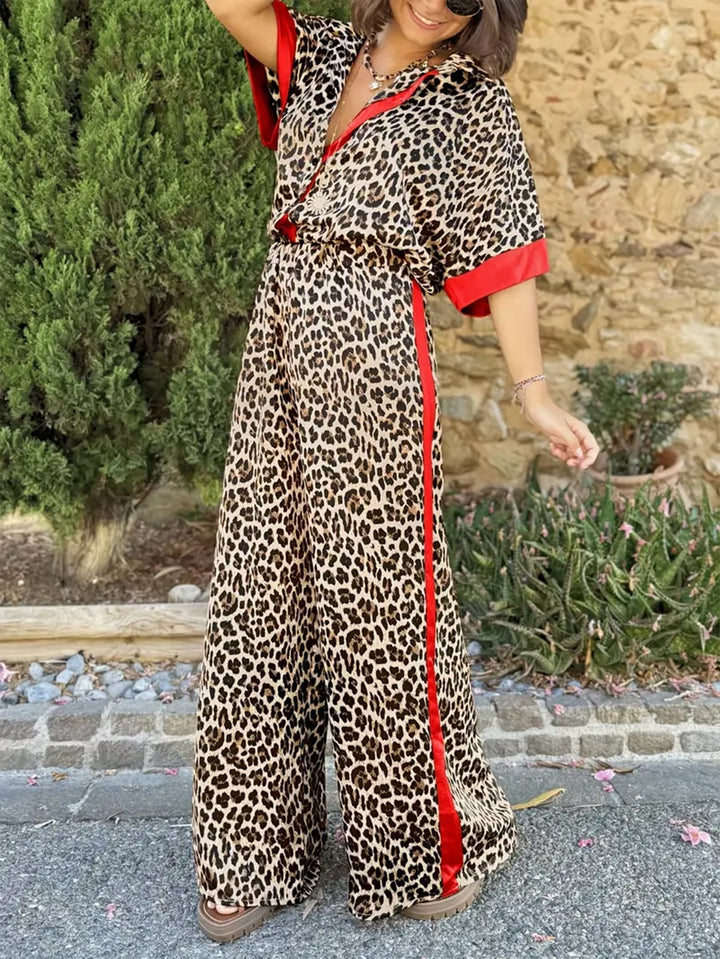 Conjunto Coordinado Fluido con Estampado de Leopardo