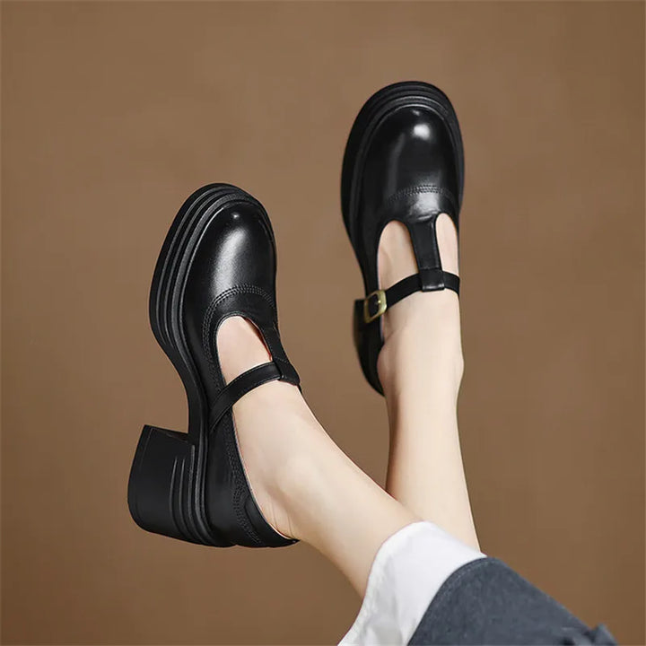 Chunky Mary Jane Heel Pumps