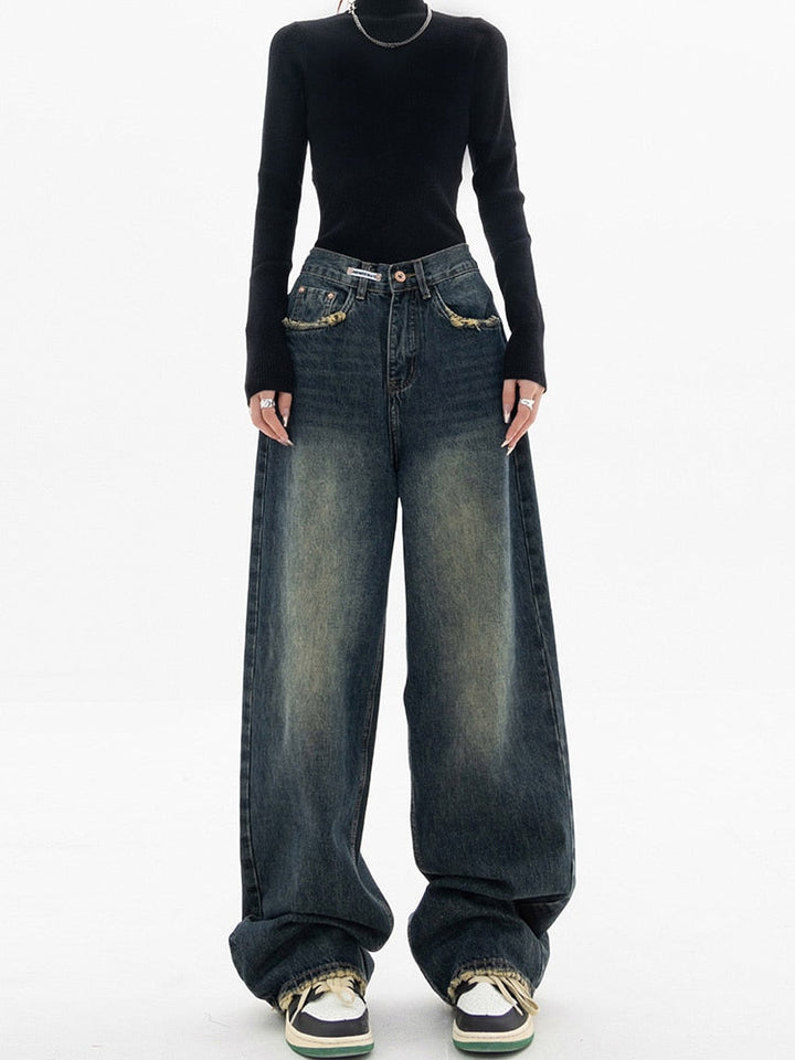 Versatile Chic Statement High-Waisted Wide-Leg Jeans for Women