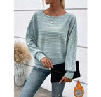 Women’s Spliced Round Neck Sweater